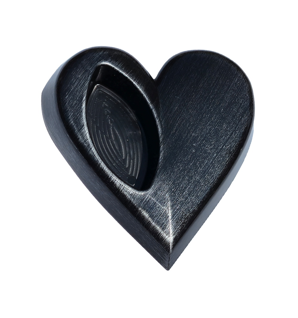 Serce malowane czarno-srebrne