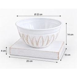 Marko z podstawą malowane biało-złote